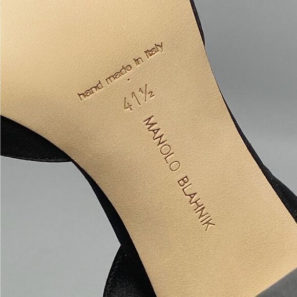 Manolo Blahnik Prietasli 90 Embellished Satin Slingback Pumps size 41.5 - Picture 11 of 11